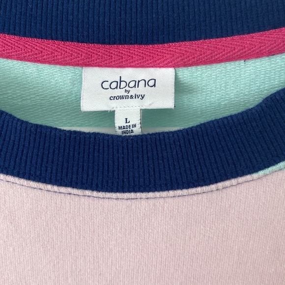 Cabana by Crown & Ivy Lightweight Sweatshirt Dolman Tunic Side Slit Sz L - Picture 6 of 7